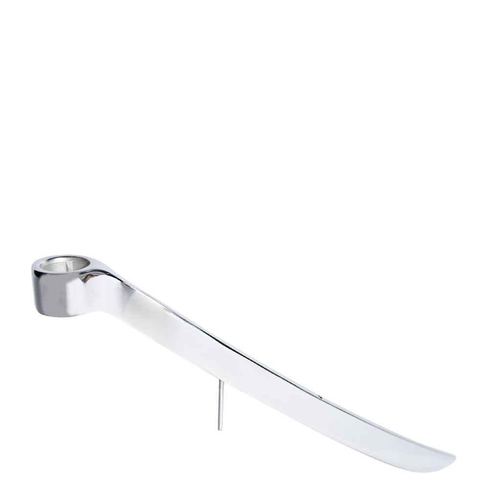 Taper lysestageholder m.1 arm, Crome - 28x17 cm.